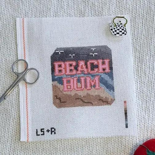Beach Bum Winter Scene Hand Painted Needlepoint Canvas