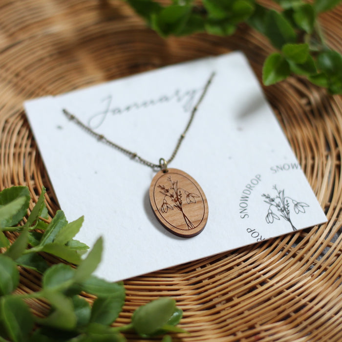 Birth Month Flower Necklace - January image 0