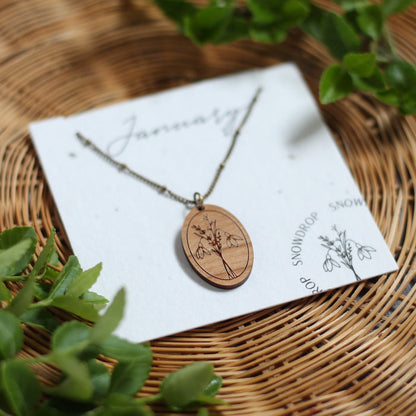 Birth Month Flower Necklace - January image 0