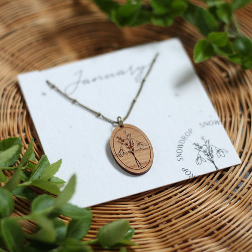 Birth Month Flower Necklace - January image 0