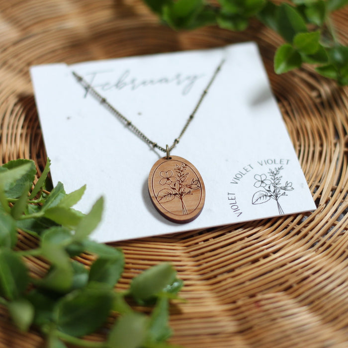 Birth Month Flower Necklace - February image 0