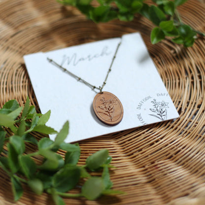 Birth Month Flower Necklace - March image 0