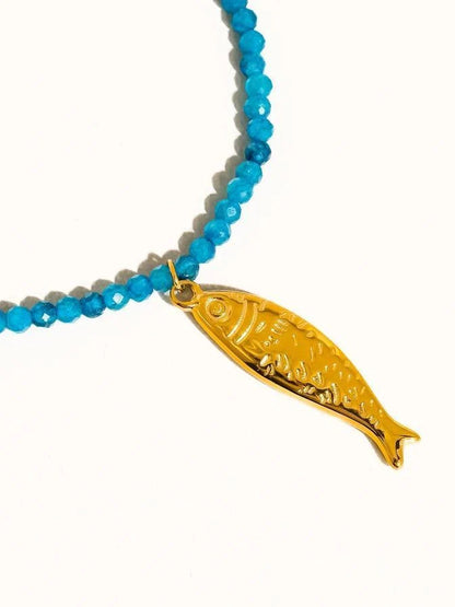 Blue Fish Necklace