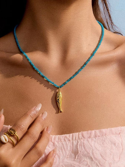 Blue Fish Necklace
