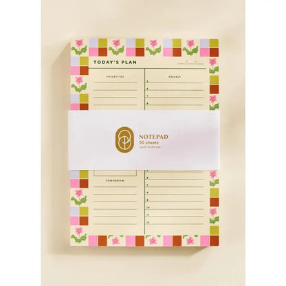 Checkered Flower Daily Planner Notepad