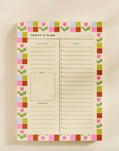Checkered Flower Planner