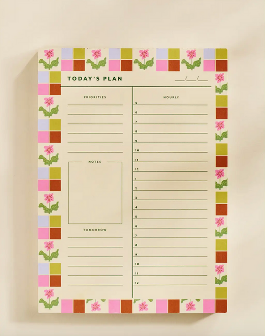 Checkered Flower Planner