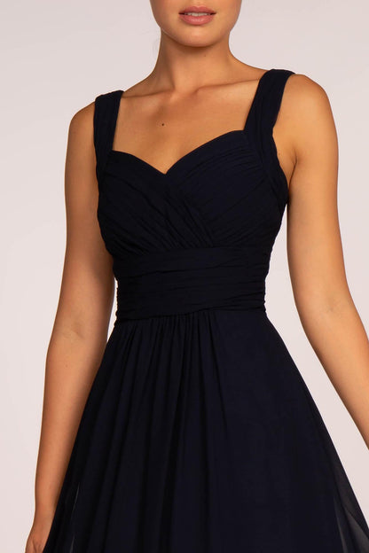 Chiffon Ruched Bridesmaid Long Formal Dress