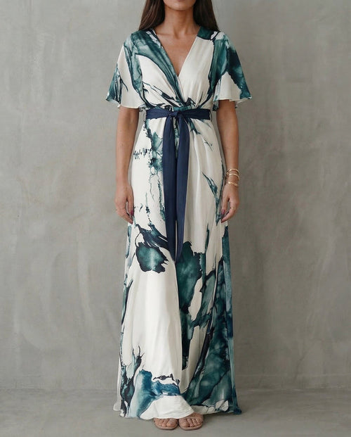 Clara · Bohemian Maxi Dress with Floral Print