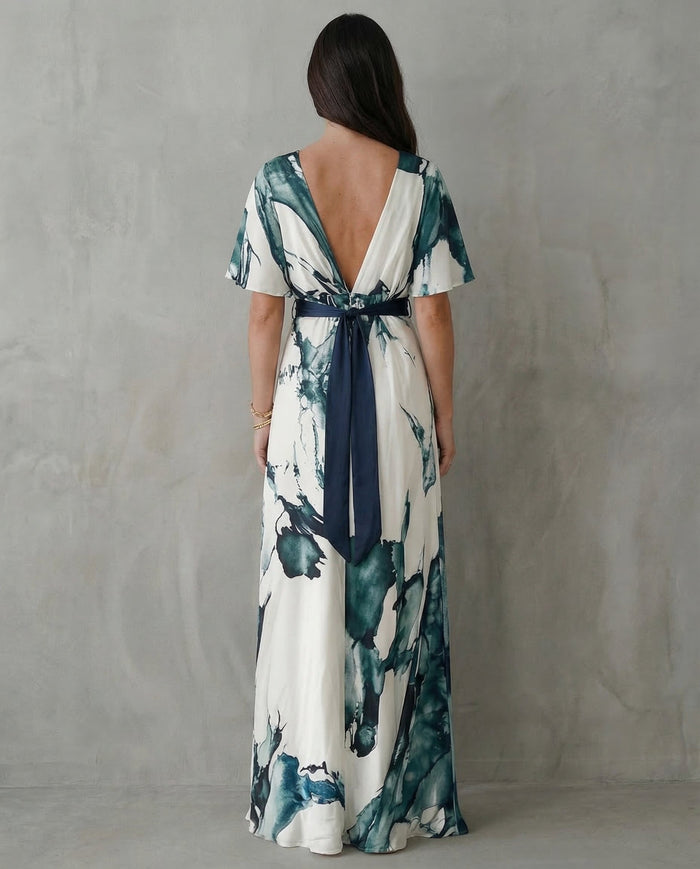 Clara · Bohemian Maxi Dress with Floral Print