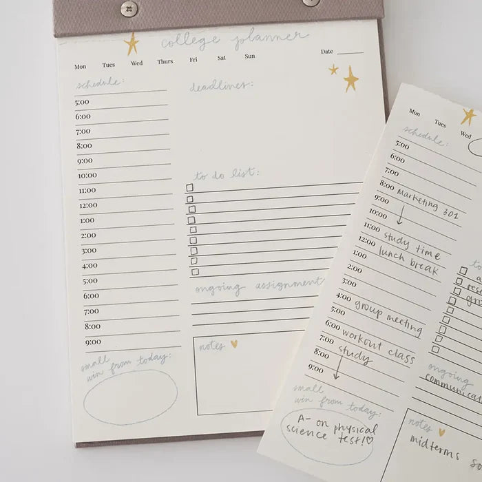 College Daily Planner Notepad