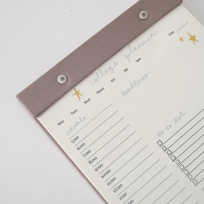 College Daily Planner Notepad