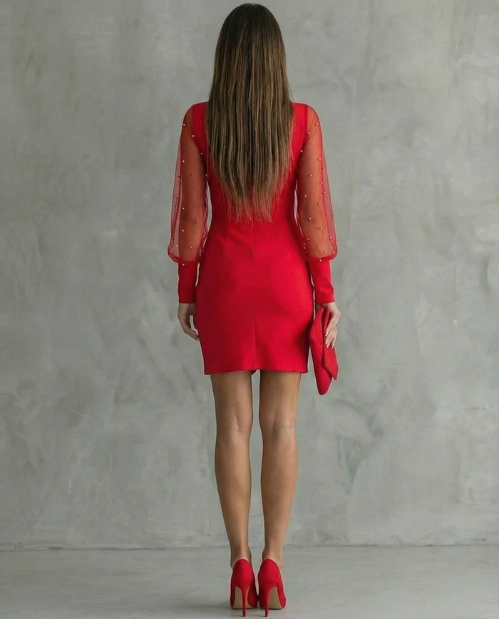 Elena · Off-the-Shoulder Long Sleeve Dress