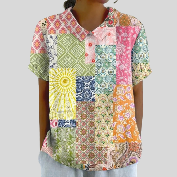 Élina | Artistic Patchwork Blouse