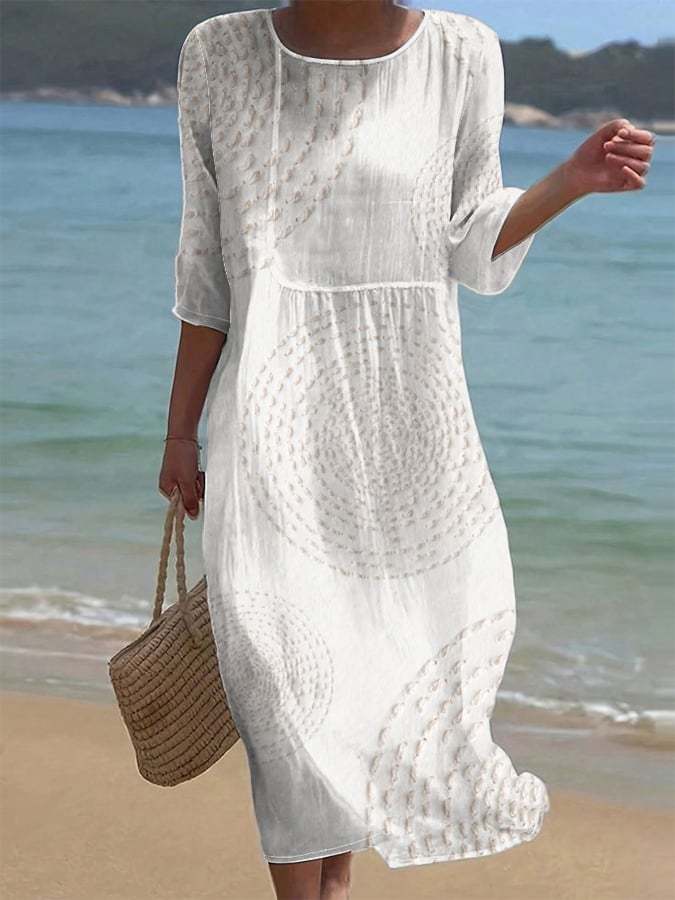 Embroidered women's casual dress.