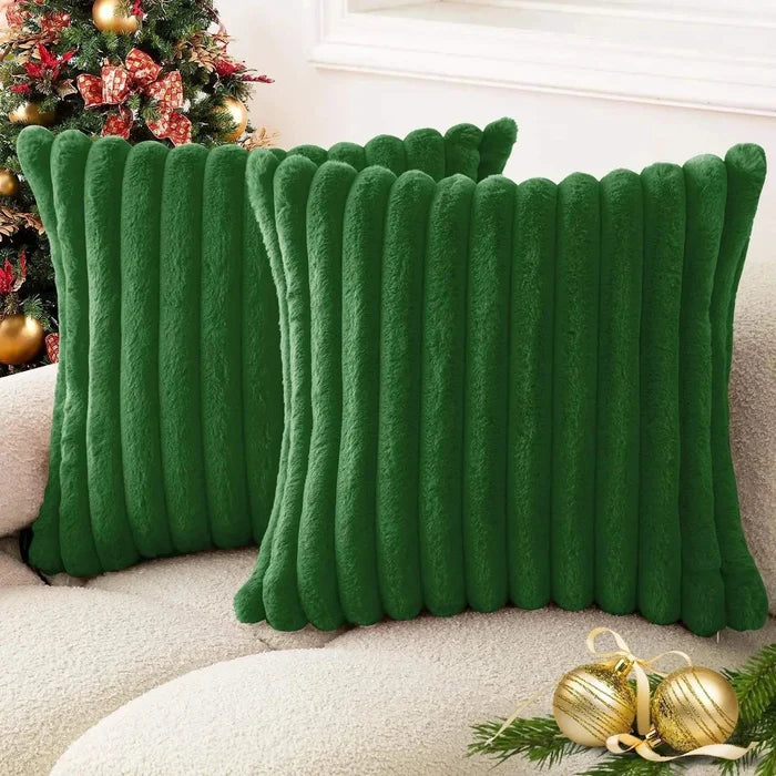 Faux Rabbit Fur Square Cushion Cover
