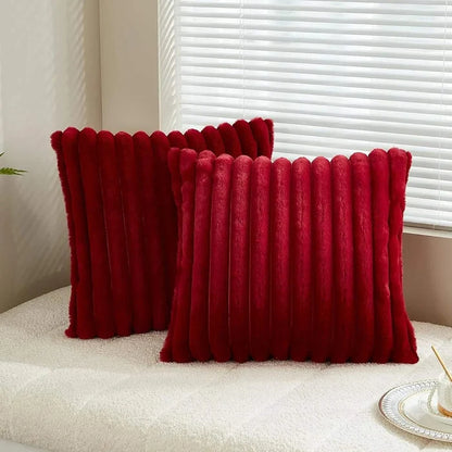 Faux Rabbit Fur Square Cushion Cover