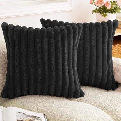 Faux Rabbit Fur Square Cushion Cover