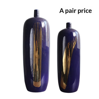 Tall floor-standing ceramic vase with glossy finish for living room decor
