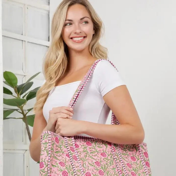 Floral Quilted Tote
