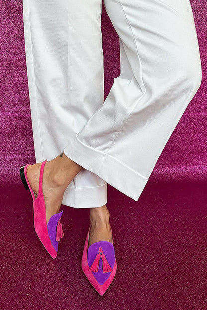 Frendessa | Fringe Ballet Flats with Ankle Strap