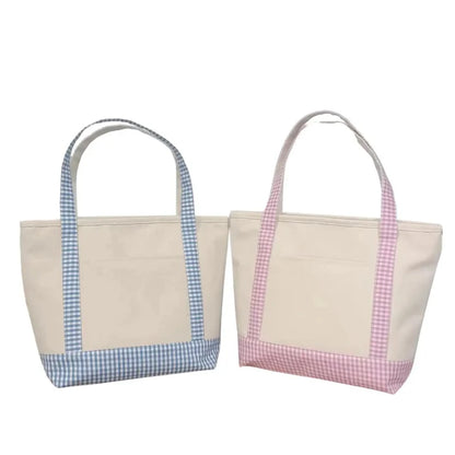 gingham studio tote