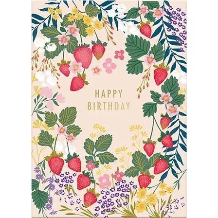 Greeting Card Happy Birthday Strawberries