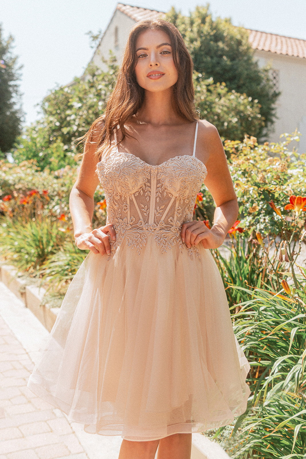 Short Cocktail Glitter Homecoming Dress