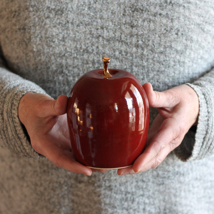 Handmade Ceramic Apple | 22k Gold image 1
