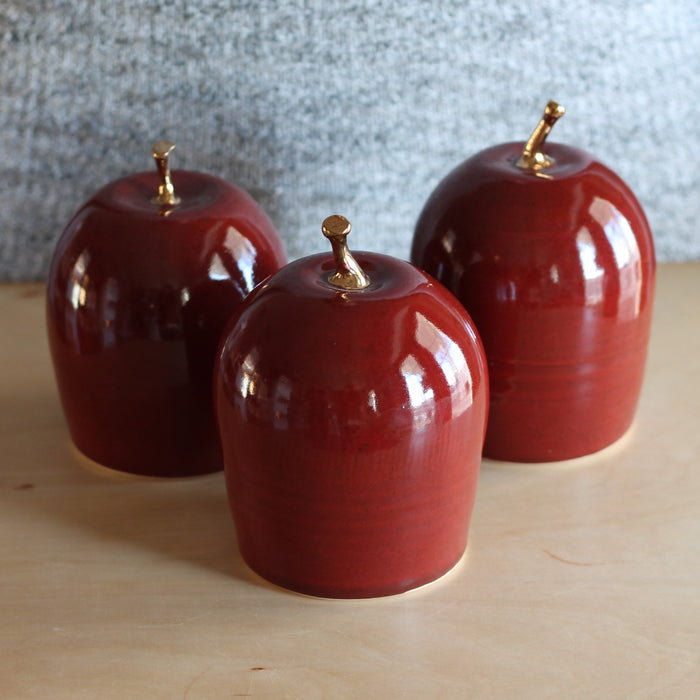 Handmade Ceramic Apple | 22k Gold image 3