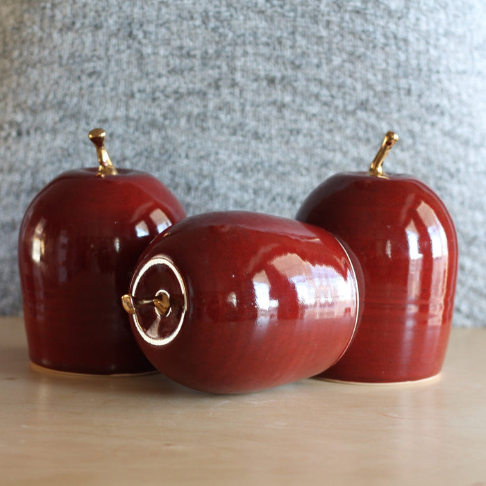 Handmade Ceramic Apple | 22k Gold image 4
