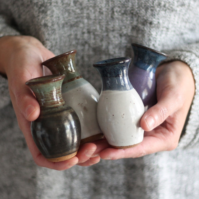 Handmade Mini Ceramic Vase | 4 Color Options image 4