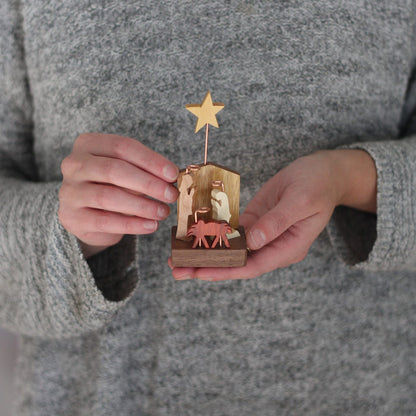 Handmade Mini Wooden Nativity image 1