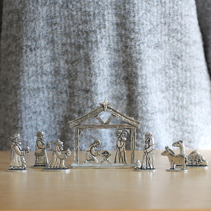 Handmade Pewter 7-Piece Nativity Scene | Gift Box Included image 3