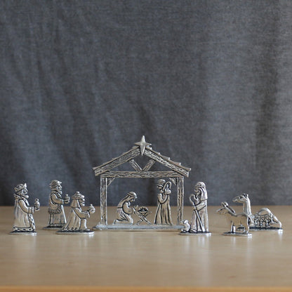 Handmade Pewter 7-Piece Nativity Scene | Gift Box Included image 4