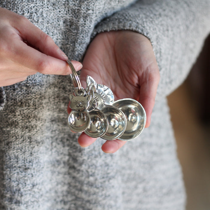 Handmade Pewter Measuring Spoons | Cats image 0