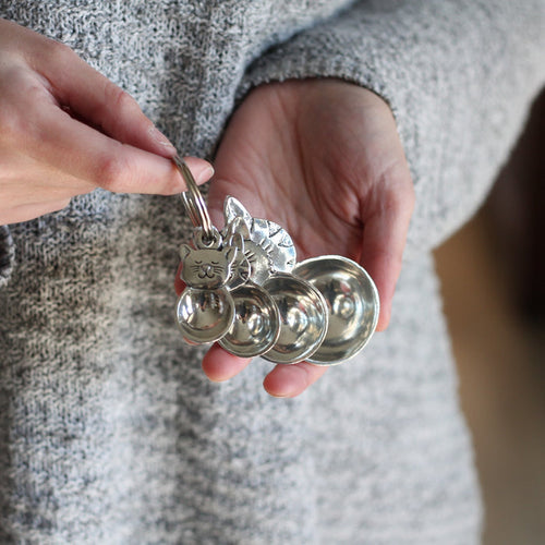 Handmade Pewter Measuring Spoons | Cats image 0