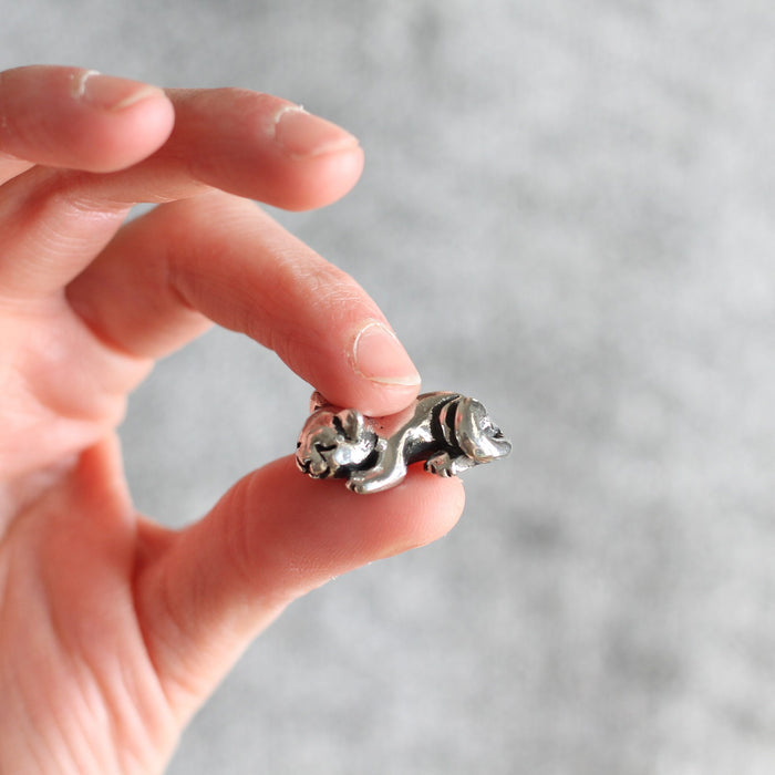 Handmade Pewter Mini Figurines | 3 pc. Cat Set image 1
