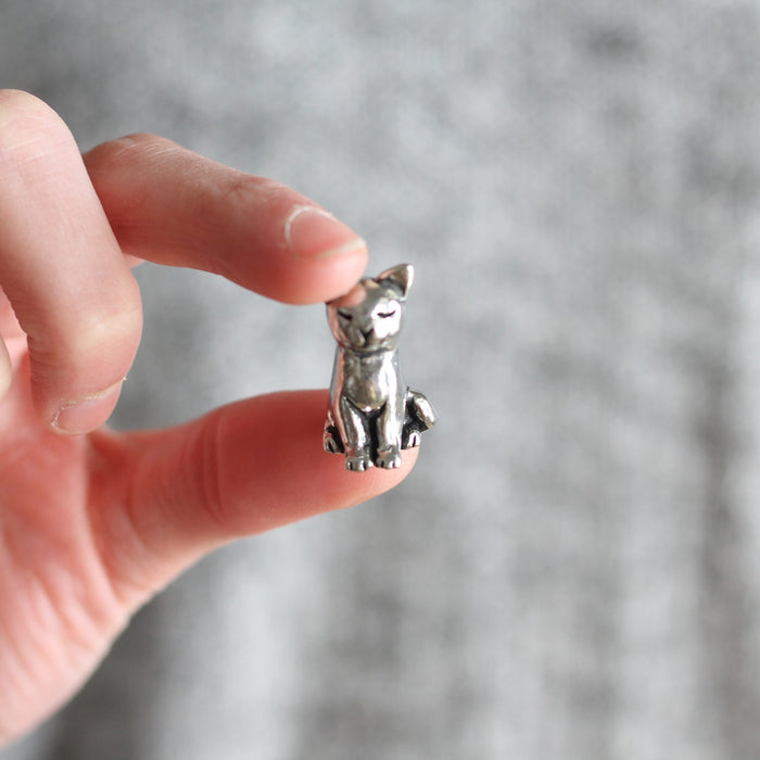 Handmade Pewter Mini Figurines | 3 pc. Cat Set image 4