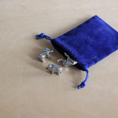 Handmade Pewter Mini Figurines | 3 pc. Elephant Set image 2