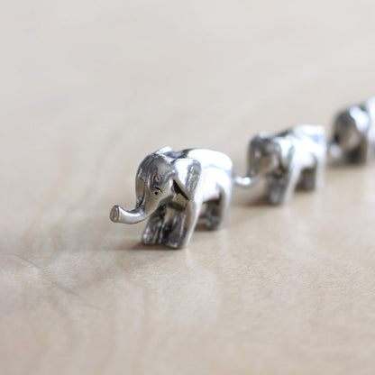 Handmade Pewter Mini Figurines | 3 pc. Elephant Set image 3