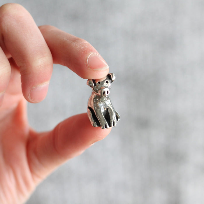 Handmade Pewter Mini Figurines | 3 pc. Pig Set image 5