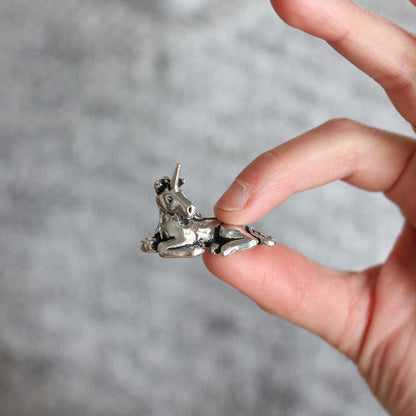 Handmade Pewter Mini Figurines | 3 pc. Unicorn Set image 3