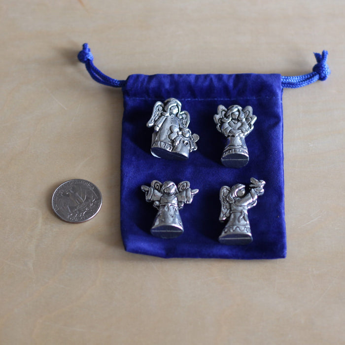 Handmade Pewter Mini Figurines | 4 pc. Angel Blessing Set image 1
