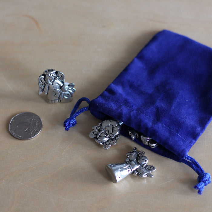Handmade Pewter Mini Figurines | 4 pc. Angel Blessing Set image 2