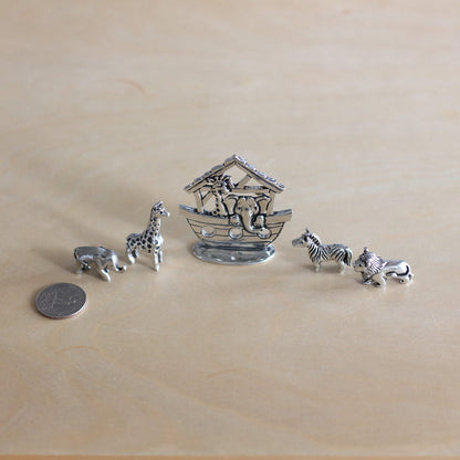Handmade Pewter Mini Figurines | 5 pc. Noah's Ark Set image 1