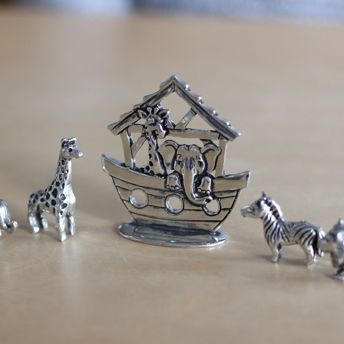 Handmade Pewter Mini Figurines | 5 pc. Noah's Ark Set image 4