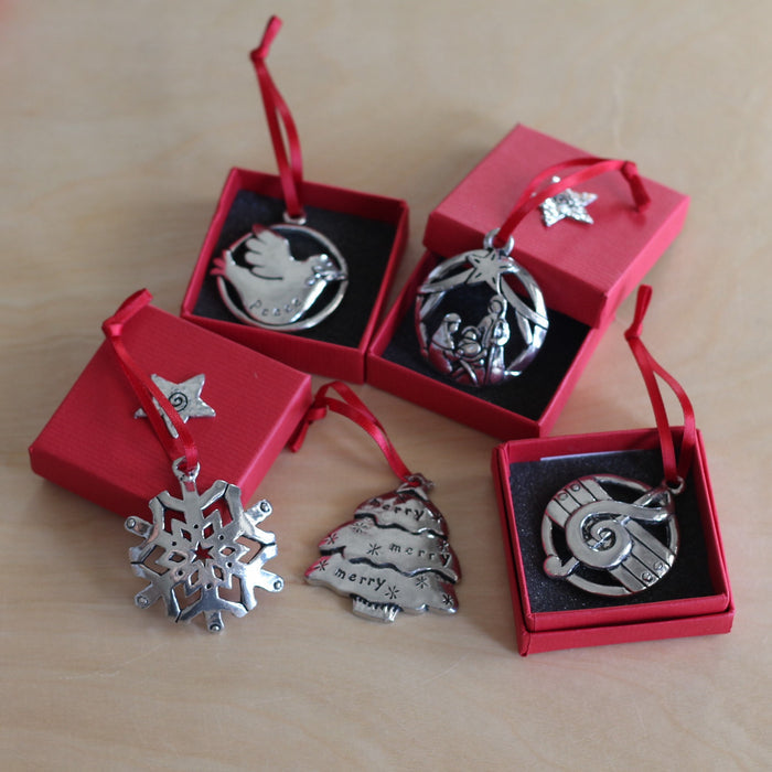 Handmade Pewter Round Ornaments | 10 Styles image 2