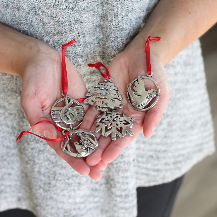 Handmade Pewter Round Ornaments | 10 Styles image 6