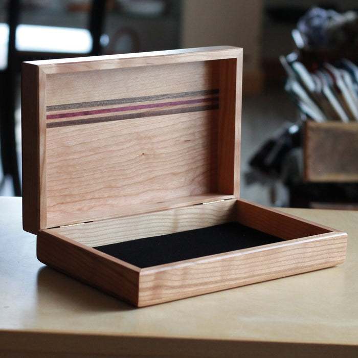 Handmade Solid Wood Hinged Box | 10" x 6 1/2"